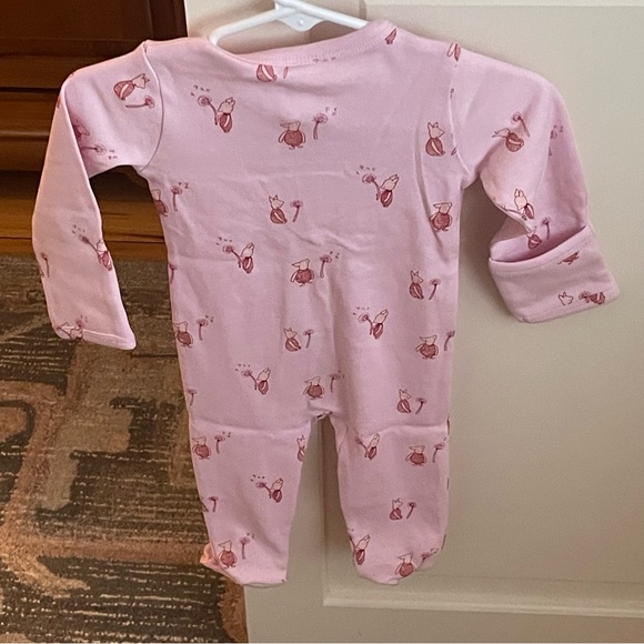 NWT Kate Quinn Pink Piglet Footie Pajama with Foldover Cuffs Size 3-6M - Picture 6 of 6